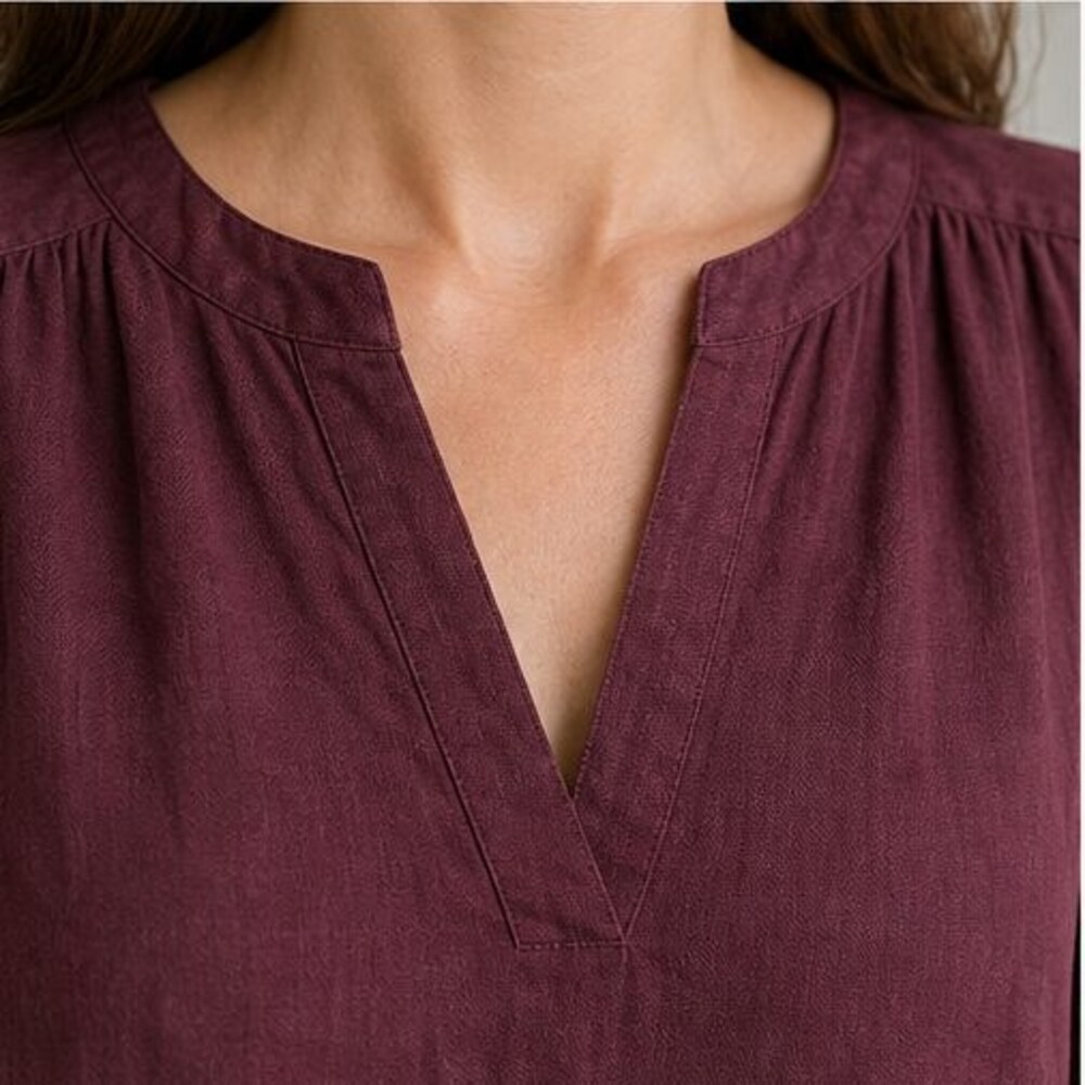 Burgundy Ruffle Blouse - Picture 4 of 6